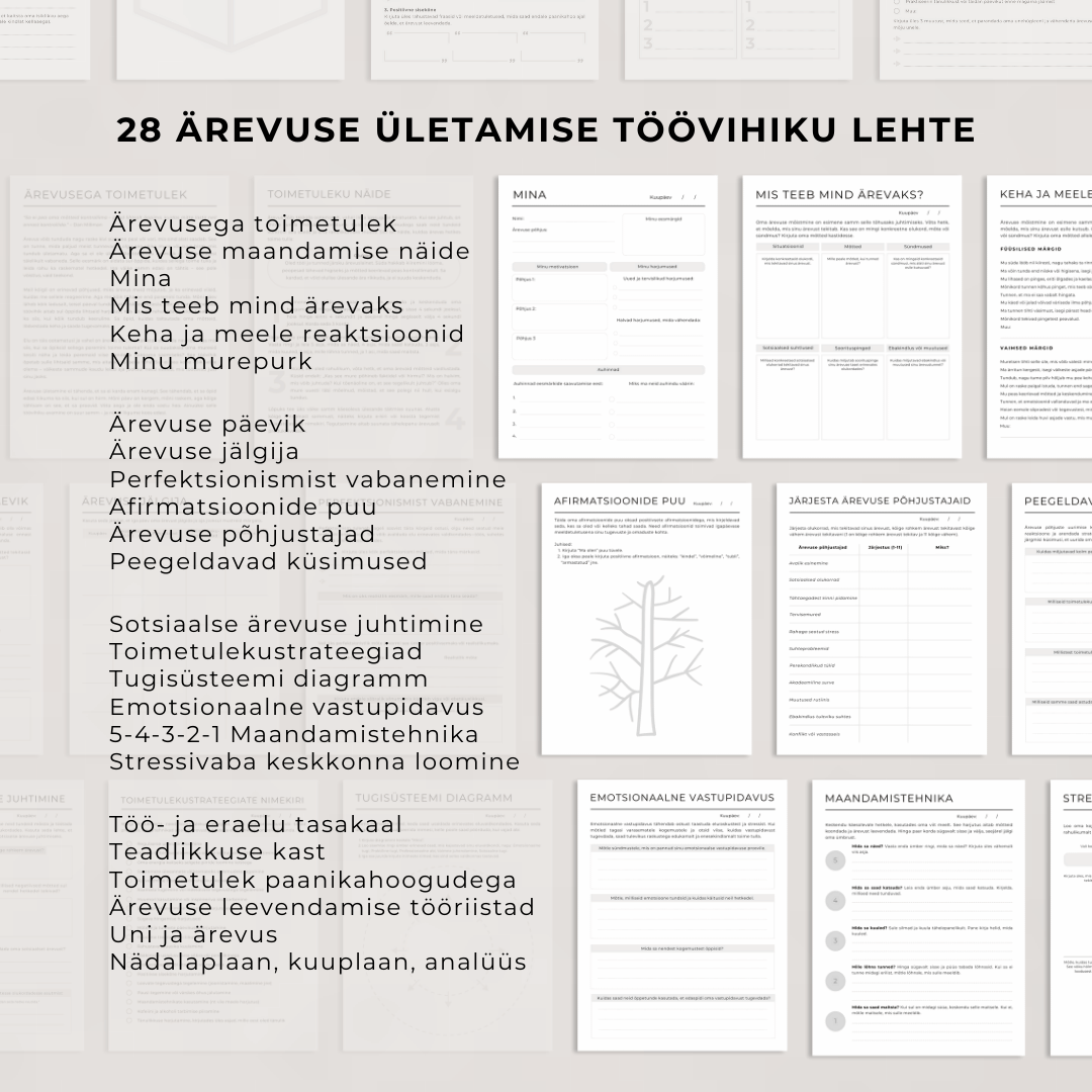 28-Leheküljeline Ärevuse Ületamise Töövihik