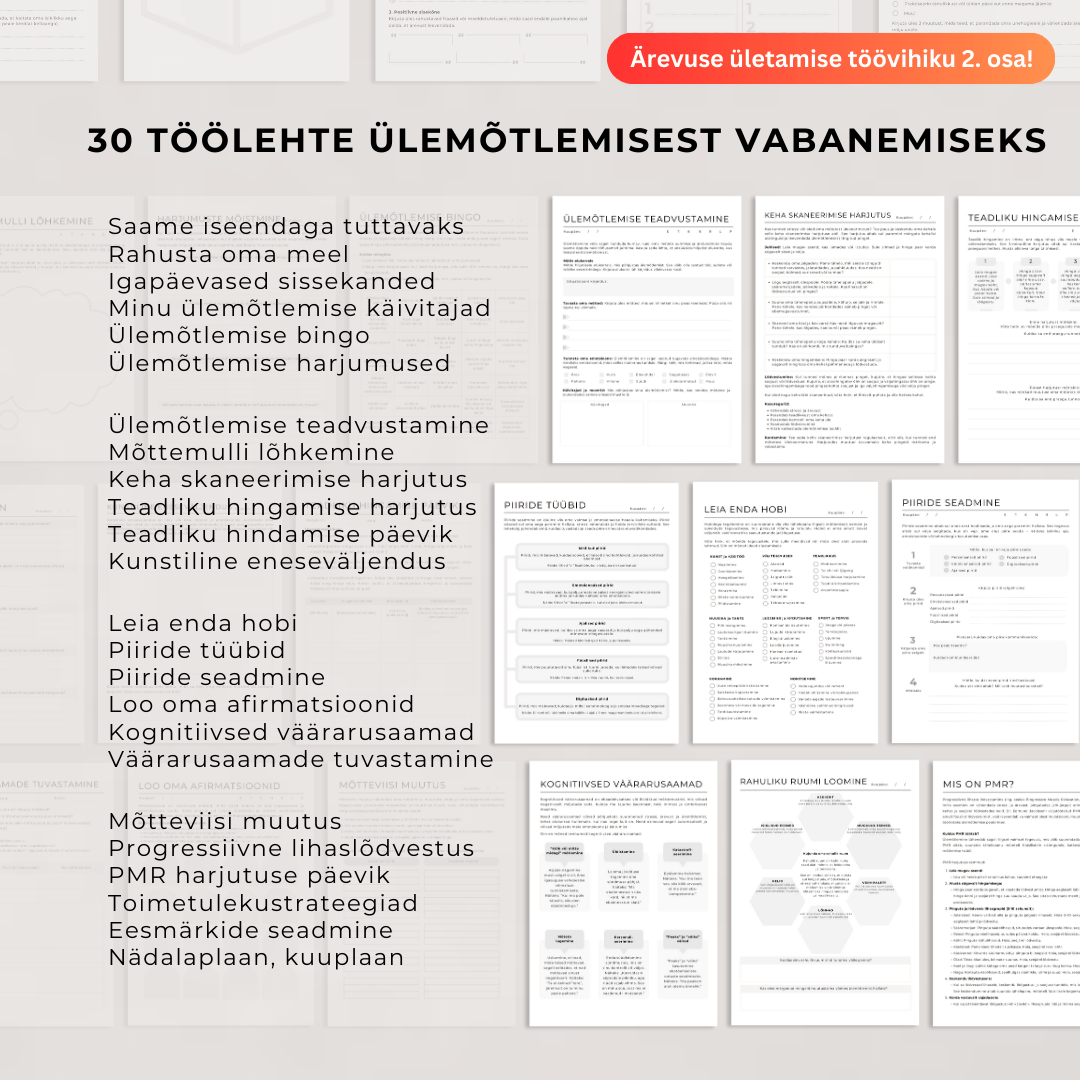 Teine osa: Ärevuse ületamise töövihik 2 - Lõpeta ülemõtlemine! 30-töölehte