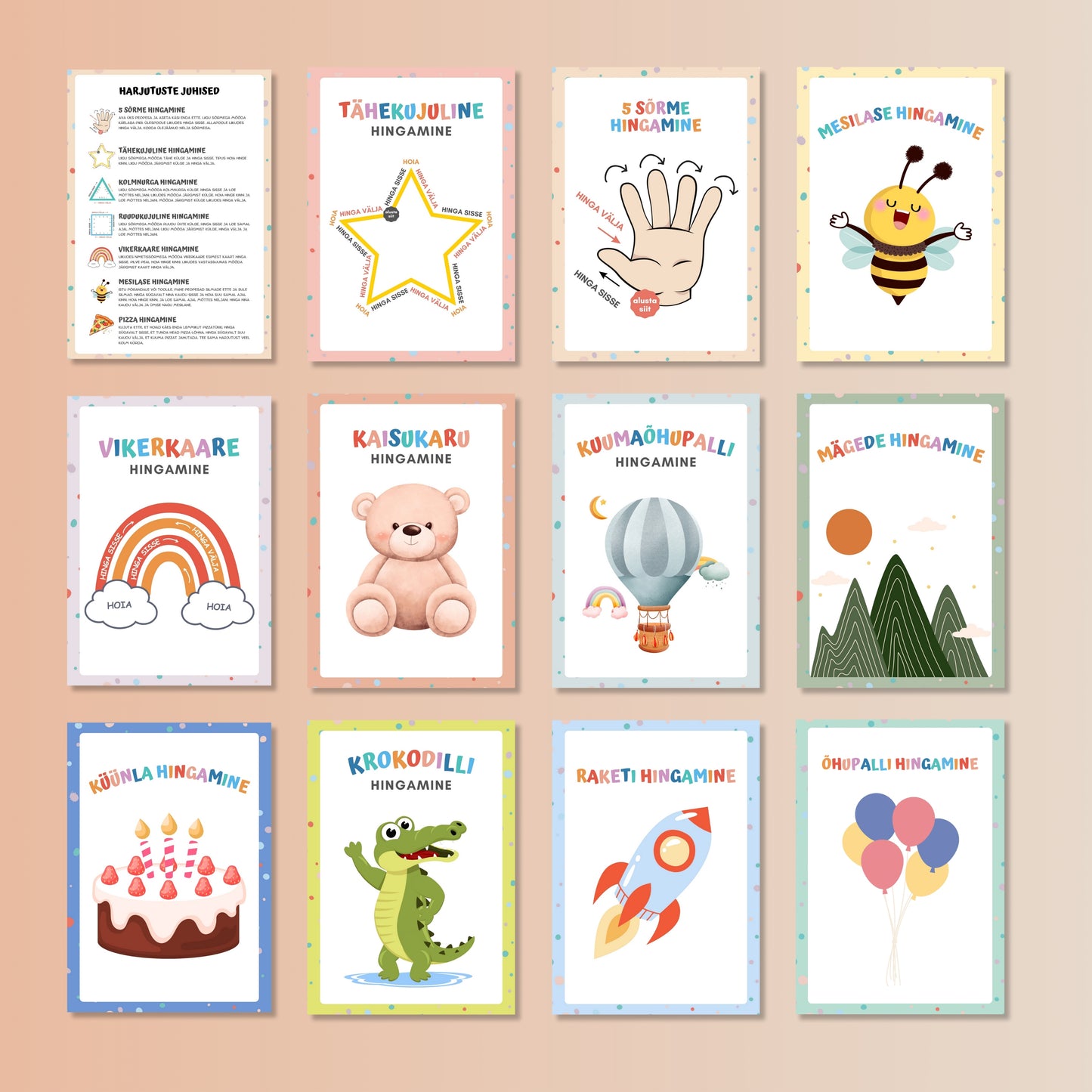 "Hingamisharjutused" 24 plakatit ja kaarti