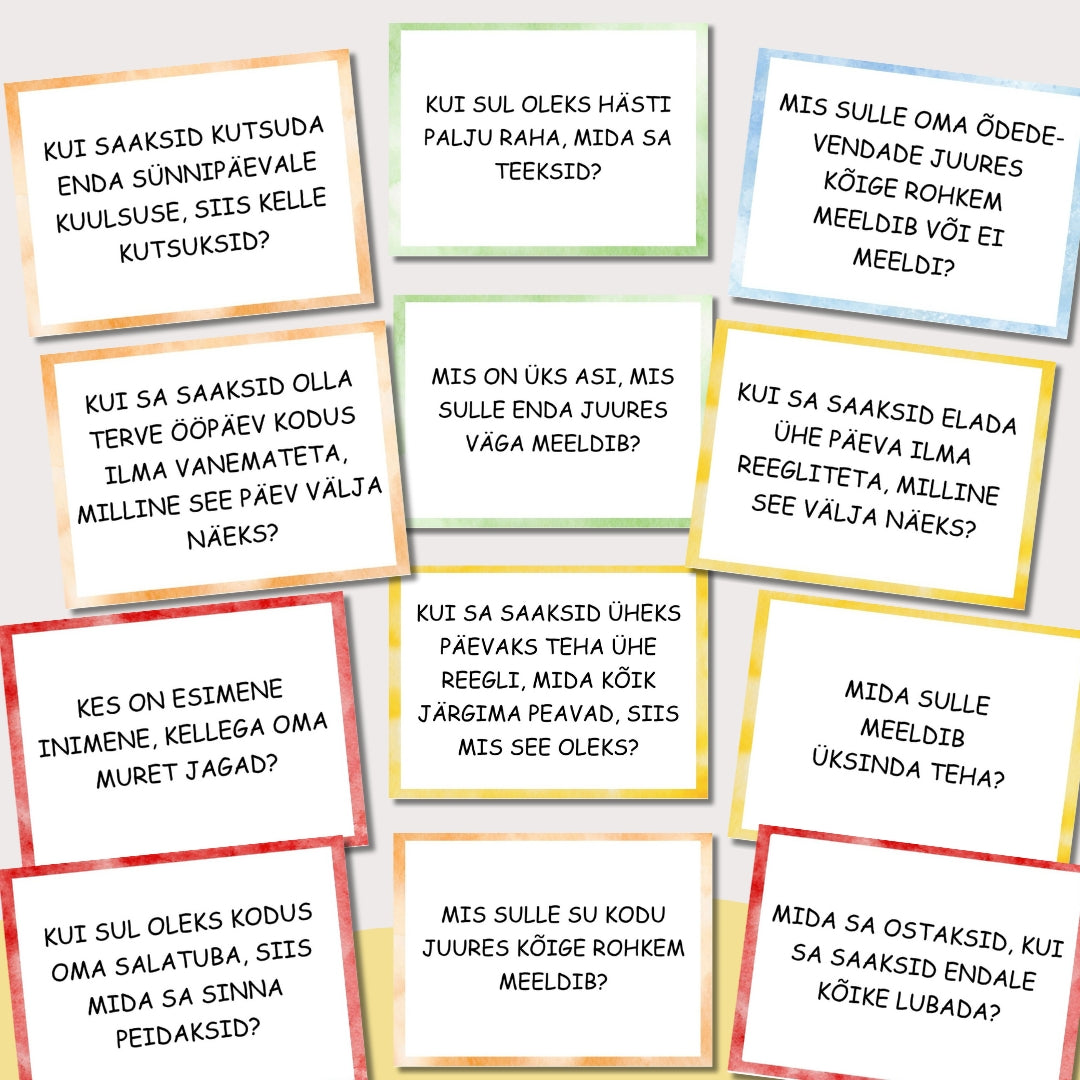 Vestluskaardid: Räägime elust