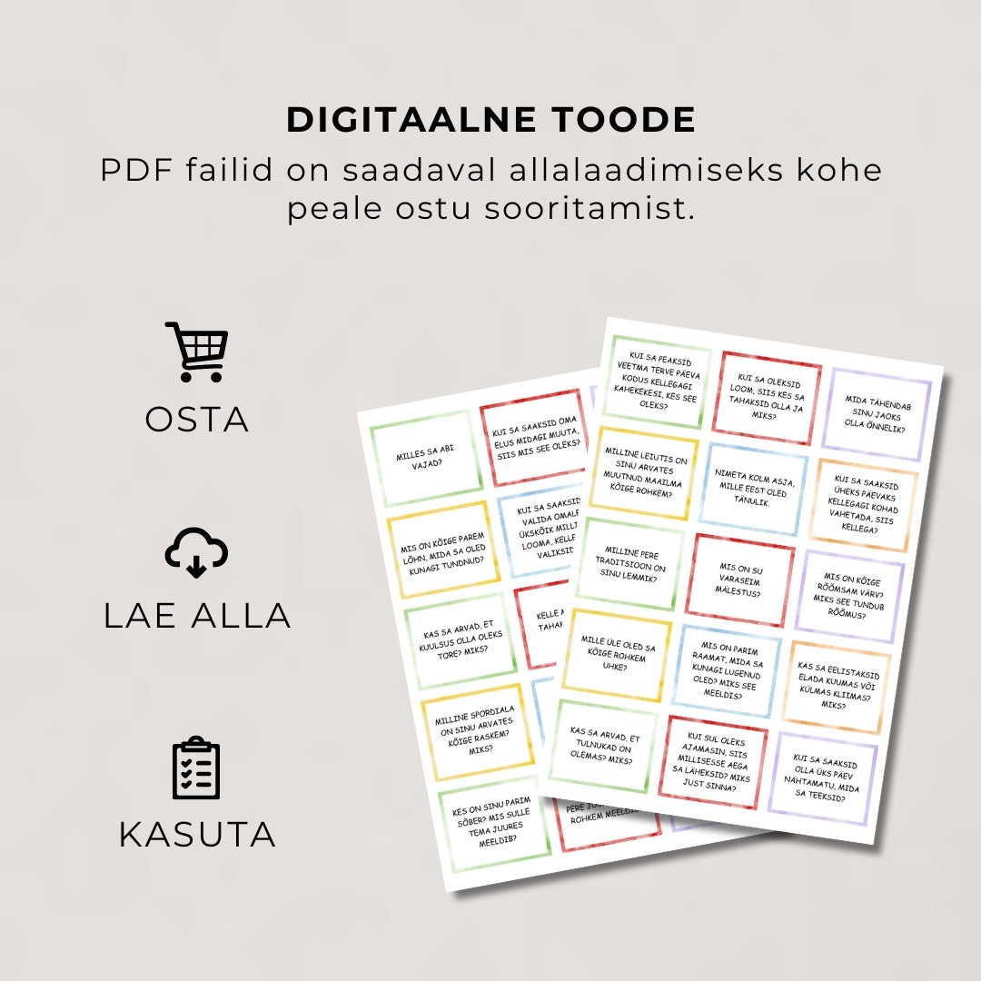 Vestluskaardid: Räägime elust