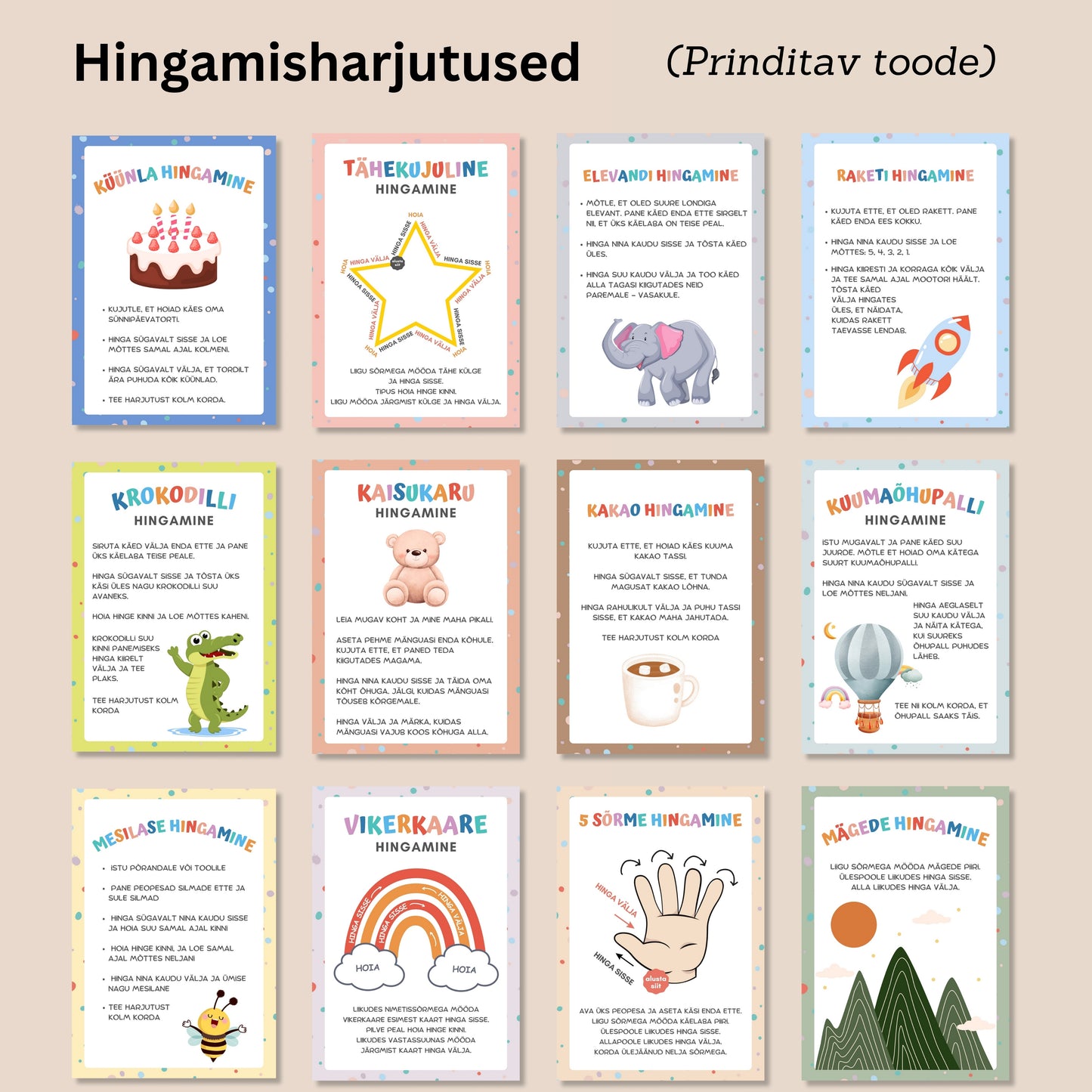 "Hingamisharjutused" 24 plakatit ja kaarti