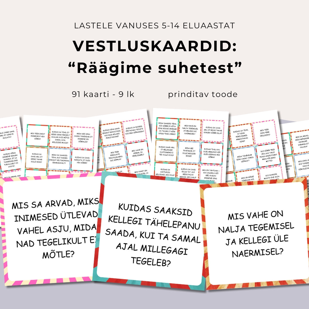 Vestluskaardid: Räägime suhetest