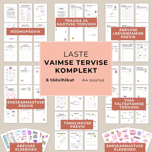 Laste vaimse tervise komplekt (6 töövihikut - 112lk)