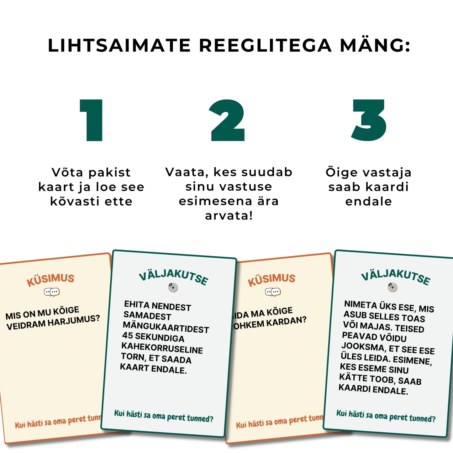 "Kui hästi sa oma peret tunned?" Koguperemäng küsimuste ja väljakutsetega