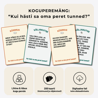 "Kui hästi sa oma peret tunned?" Koguperemäng küsimuste ja väljakutsetega