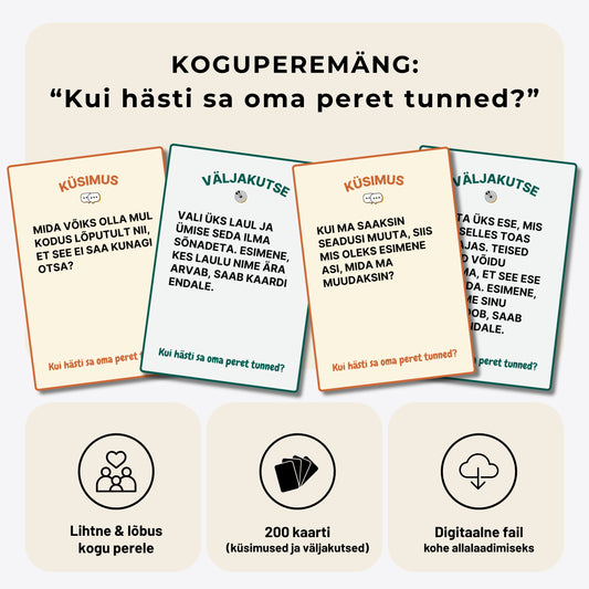 "Kui hästi sa oma peret tunned?" Koguperemäng küsimuste ja väljakutsetega