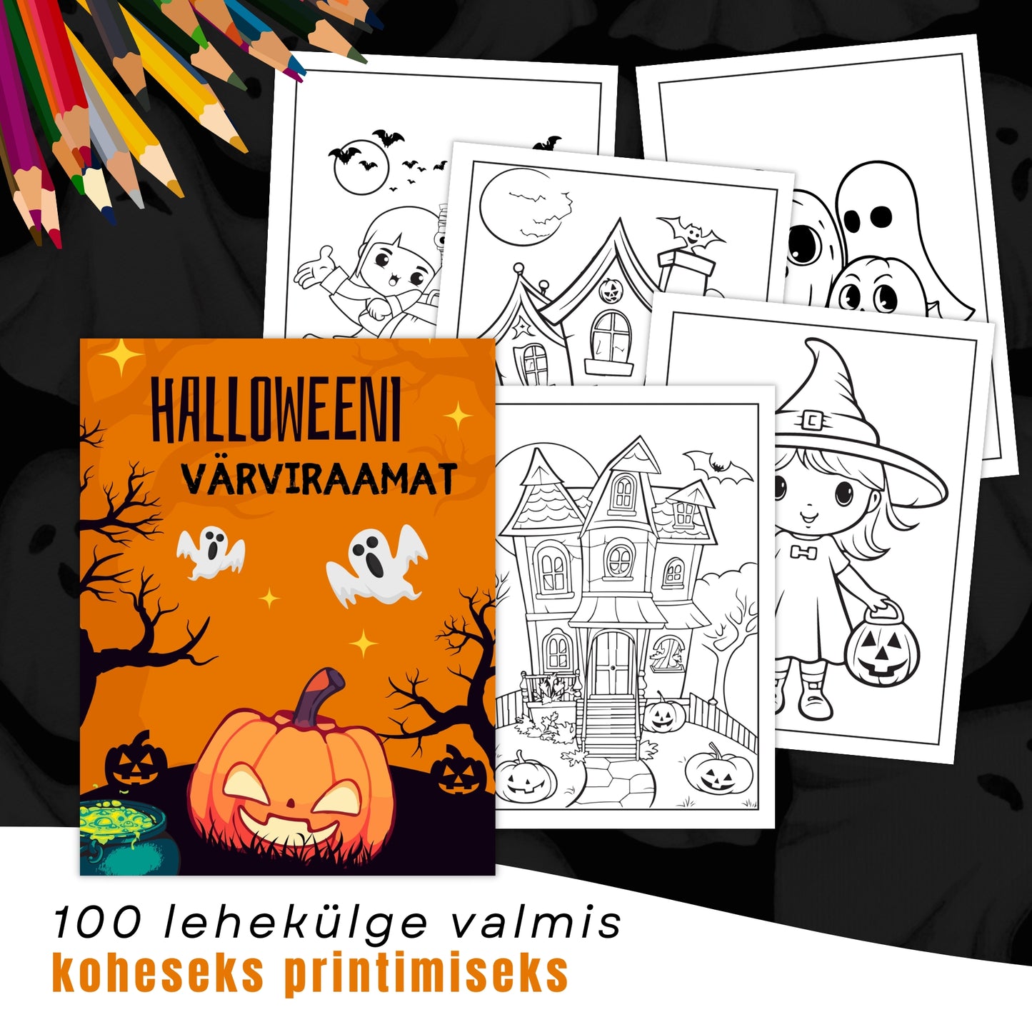 Halloweeni värviraamat