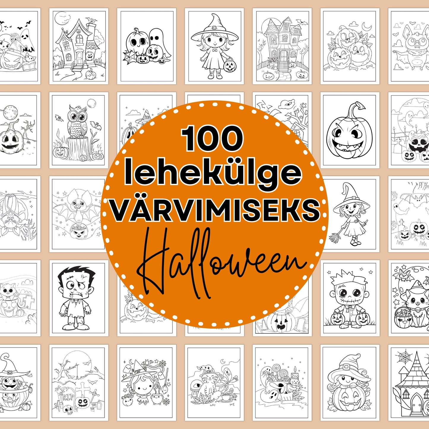 Halloweeni värviraamat